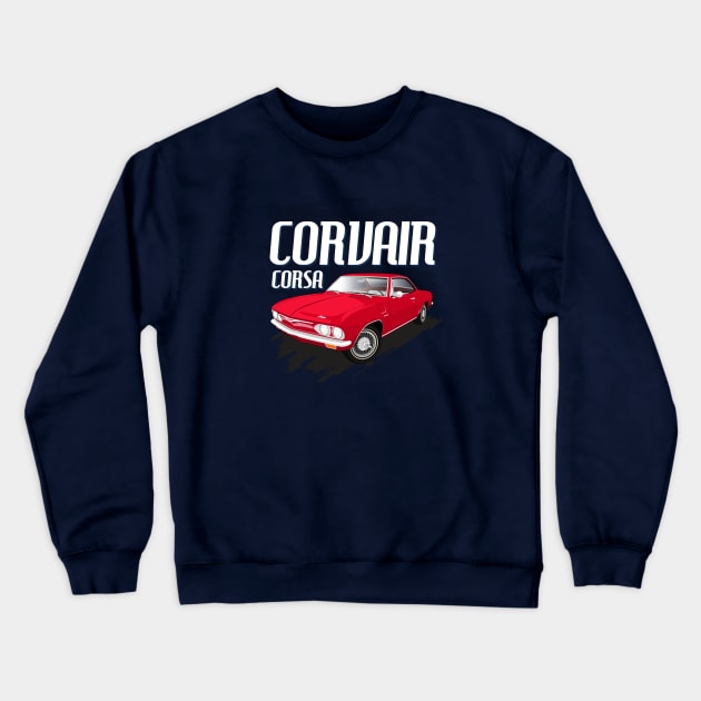 Corvair Corsa Classic Chevy Crewneck Sweatshirt by masjestudio